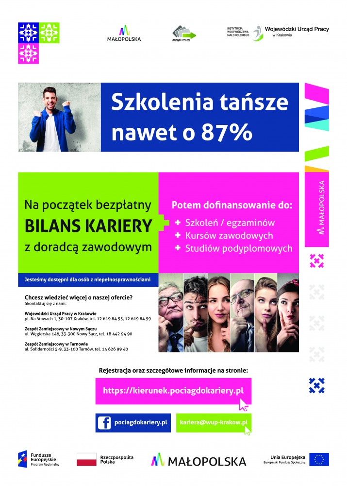 Projekt „Kierunek Kariera” i „Kierunek Kariera Zawodowa”  doradztwo zawodowe i szkolenia dla osób pracujących!