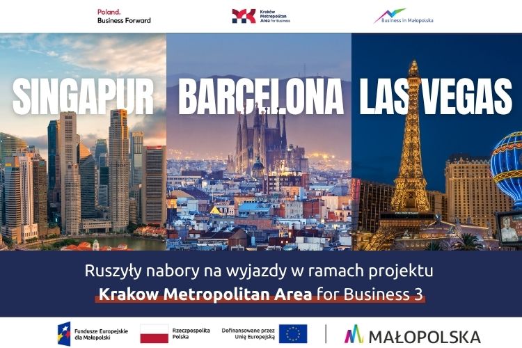 Kraków Nowa Huta Przyszłości S.A. – partner projektu Krakow Metropolitan Area for Business 3 ogłasza nabory małopolskich przedsiębiorców na wyjazdy zagraniczne