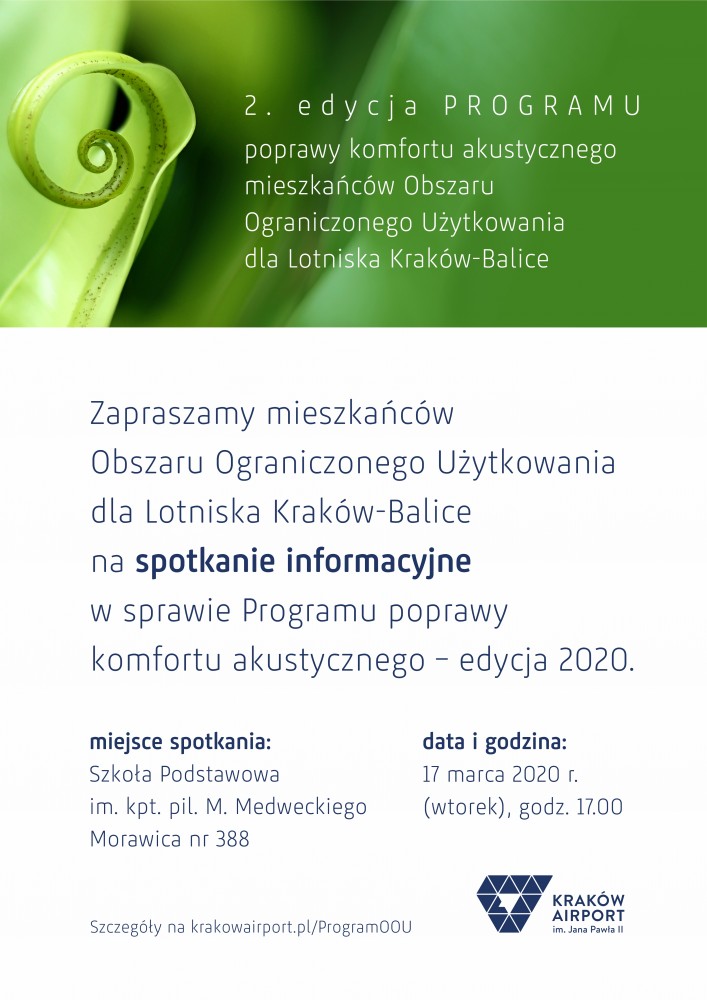 Spotkanie informacyjne w sprawie Programu poprawy komfortu akustycznego - edycja 2020.