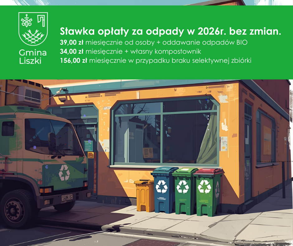  Stawka opłaty za odpady w 2026 r. bez zmian!