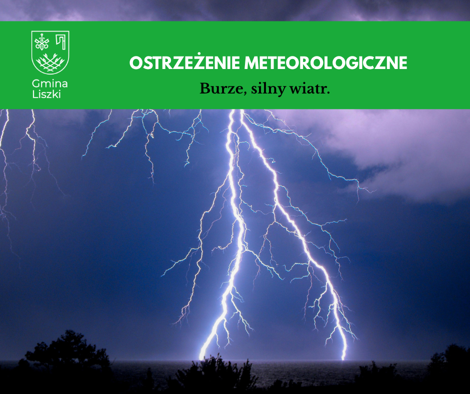 Ostrzeżenie meteorologiczne: burze, silny wiatr.
