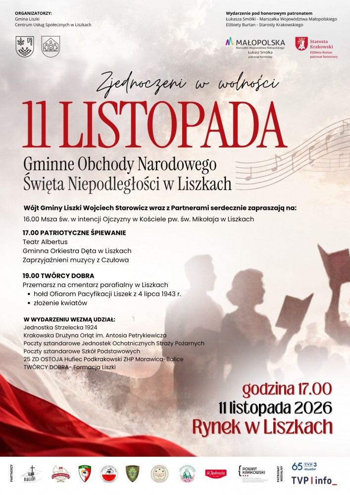 Gminne obchody Narodowego Święta Niepodległości w Liszkach `Zjednoczeni w wolności`
